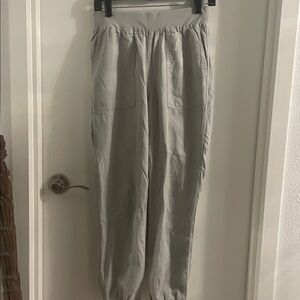 NWOT Fatherly SML Stone Tencel Cotton linen pockets pull on lounge pant Joggers